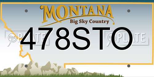 478STO Montana License Plate