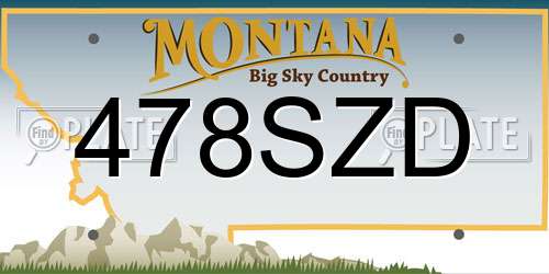 478SZD Montana License Plate