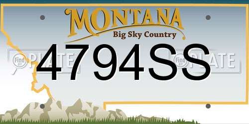4794SS Montana License Plate