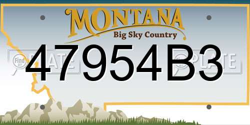 47954B3 Montana License Plate