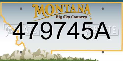 479745A Montana License Plate