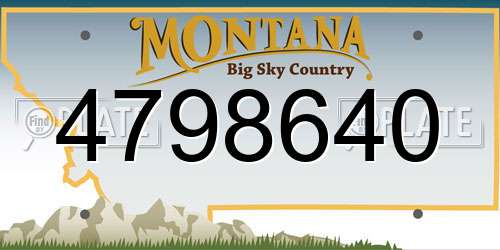 4798640 Montana License Plate
