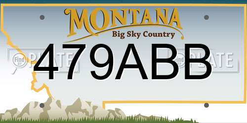 479ABB Montana License Plate