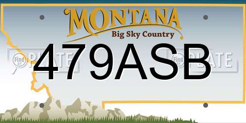 479ASB Montana License Plate