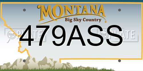 479ASS Montana License Plate