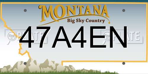 47A4EN Montana License Plate