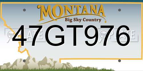 47GT976 Montana License Plate