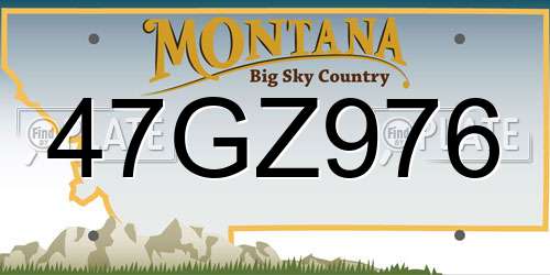 47GZ976 Montana License Plate