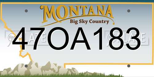 47OA183 Montana License Plate