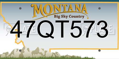 47QT573 Montana License Plate