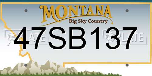 47SB137 Montana License Plate