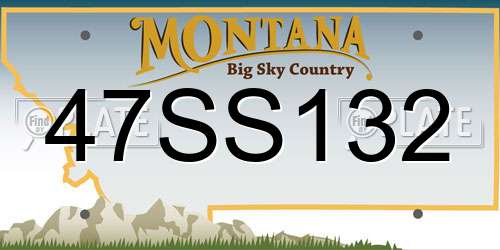 47SS132 Montana License Plate
