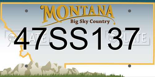47SS137 Montana License Plate