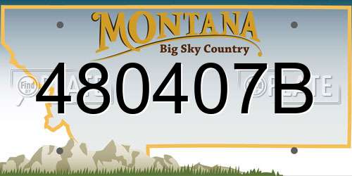 480407B Montana License Plate
