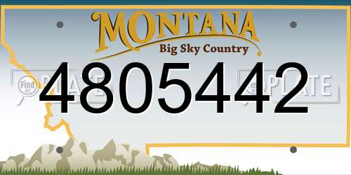 4805442 Montana License Plate
