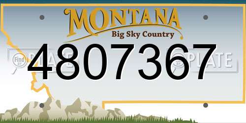 4807367 Montana License Plate