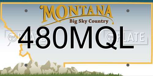 480MQL Montana License Plate
