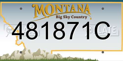 481871C Montana License Plate