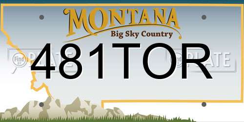 481TOR Montana License Plate
