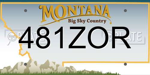 481ZOR Montana License Plate