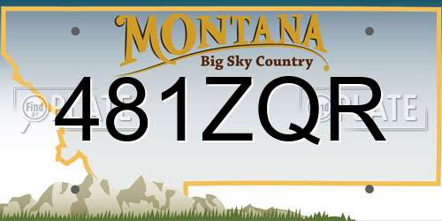 481ZQR Montana License Plate