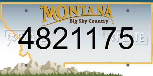 4821175 Montana License Plate