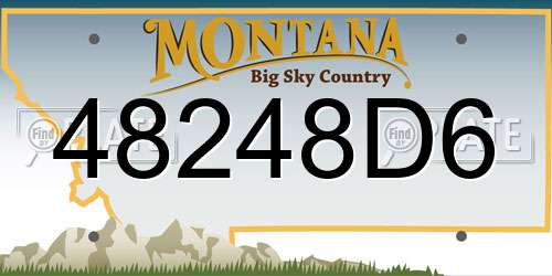 48248D6 Montana License Plate