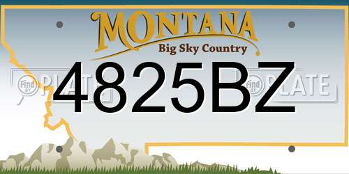 4825BZ Montana License Plate
