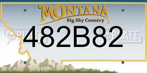 482B82 Montana License Plate