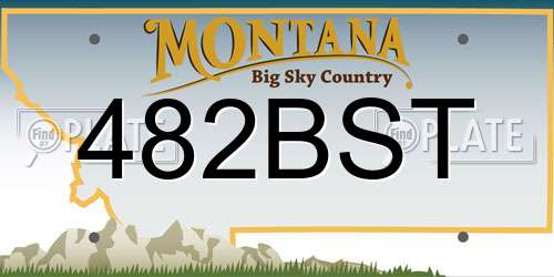 482BST Montana License Plate