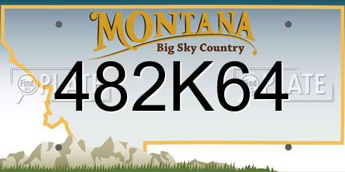 482K64 Montana License Plate