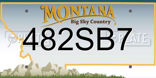 482SB7 Montana License Plate
