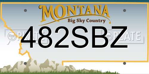 482SBZ Montana License Plate