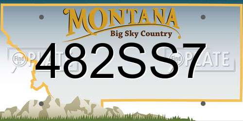 482SS7 Montana License Plate