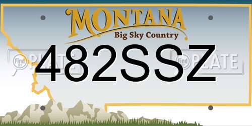 482SSZ Montana License Plate