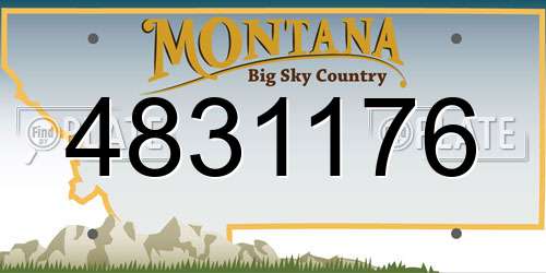 4831176 Montana License Plate