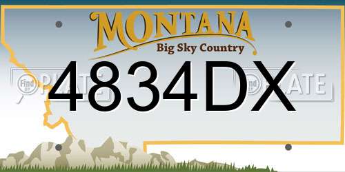 4834DX Montana License Plate