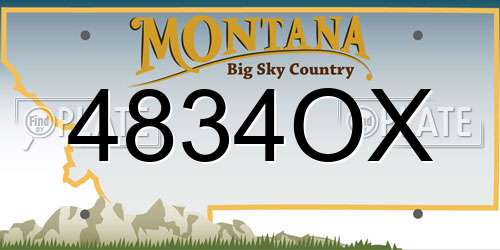 4834OX Montana License Plate