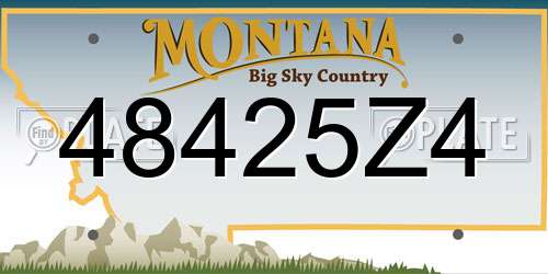 48425Z4 Montana License Plate