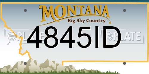 4845ID Montana License Plate