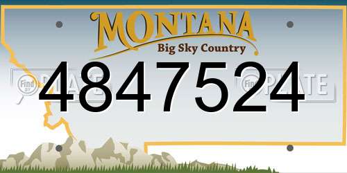 4847524 Montana License Plate