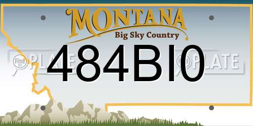 484BI0 Montana License Plate
