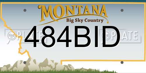 484BID Montana License Plate
