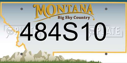 484S10 Montana License Plate