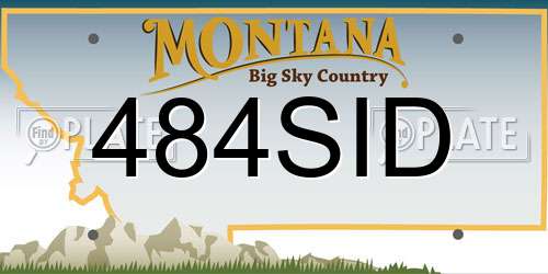 484SID Montana License Plate