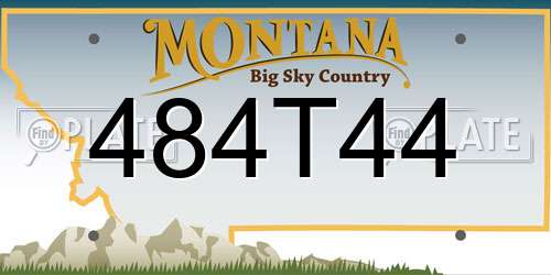 484T44 Montana License Plate