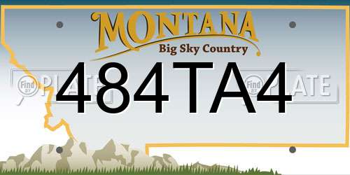 484TA4 Montana License Plate
