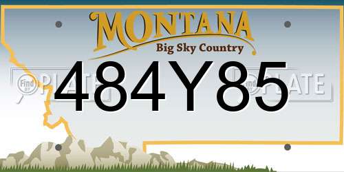 484Y85 Montana License Plate