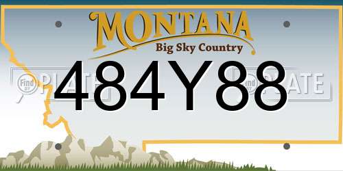 484Y88 Montana License Plate