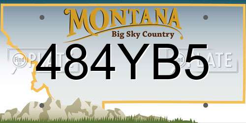 484YB5 Montana License Plate